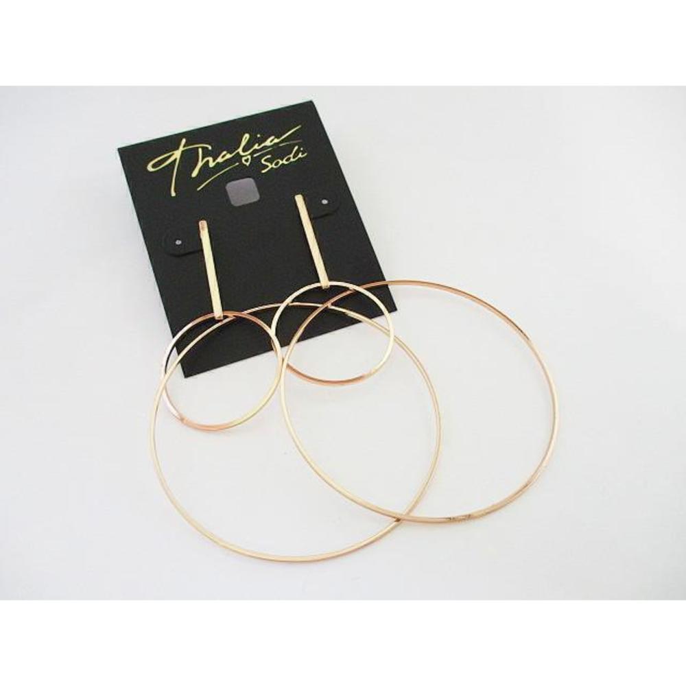 NWT Thalia Sodi Gold Large Interlocking Hoop Earrings